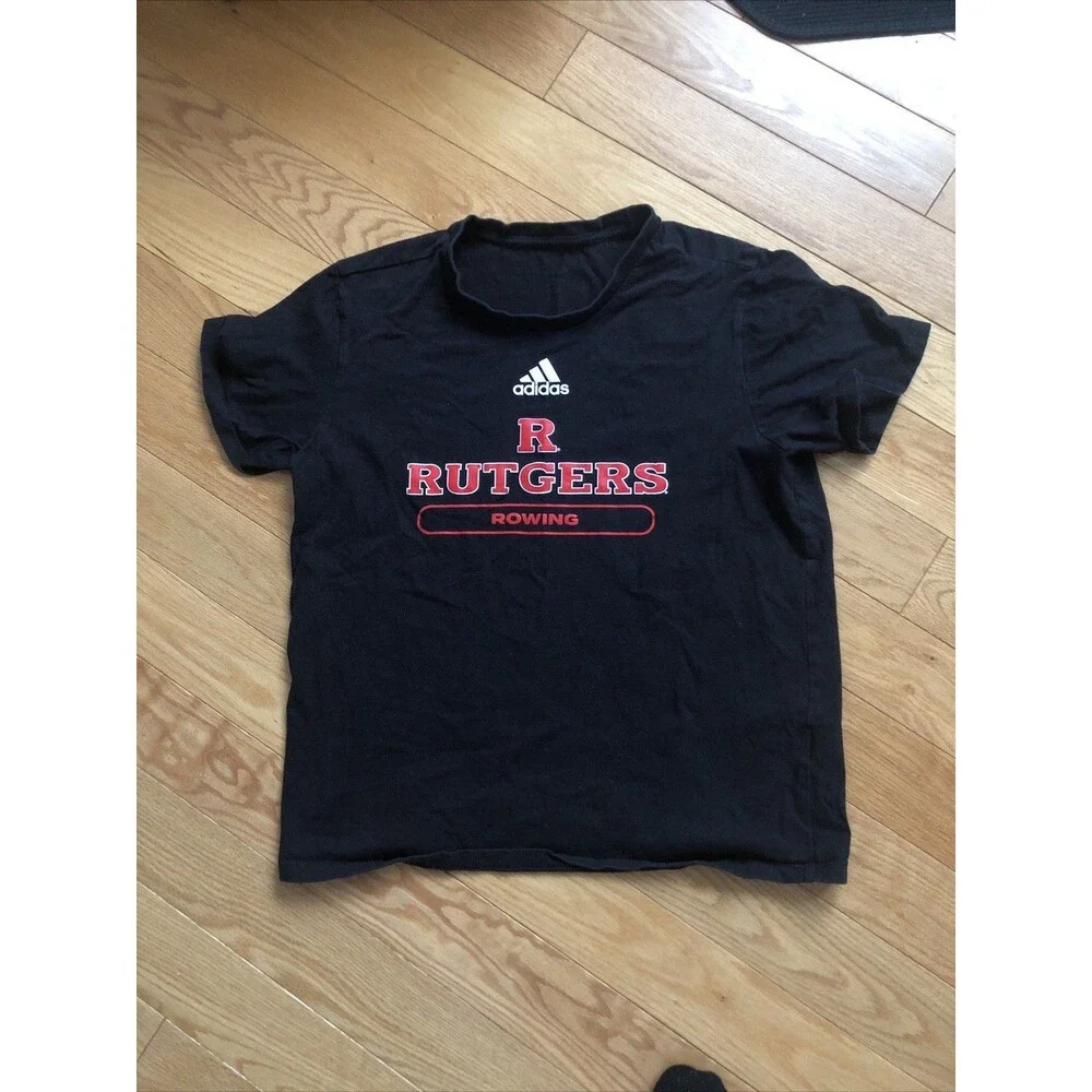 Adidas Rutgers Scarlet Knights Rowing‎ Black T Shirt Small